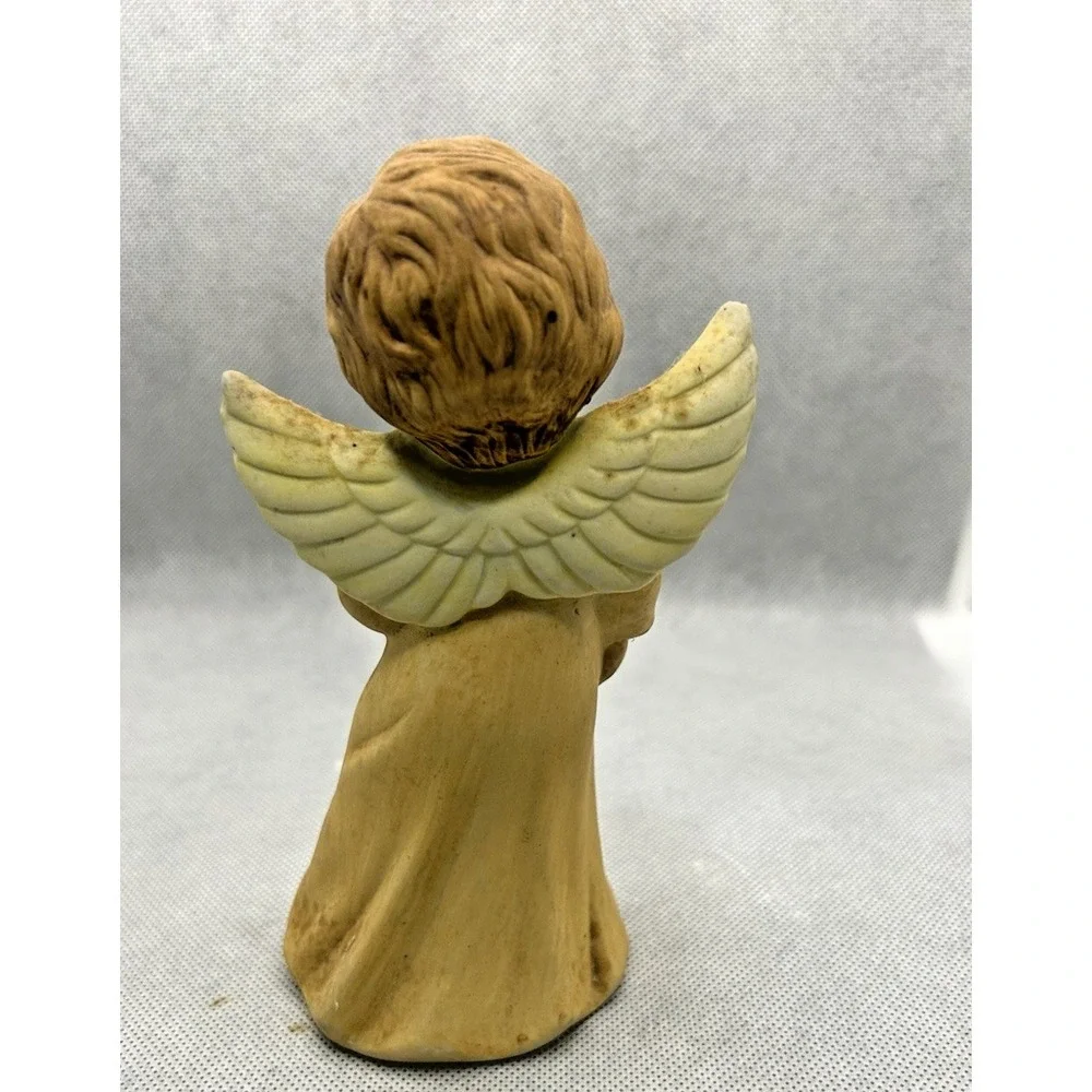 Vintage Homco Angel‎ Playing Mandolin Instrument Bisque Figurine Numbered 5400